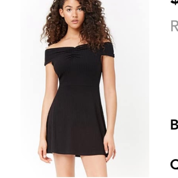 Ribbed off the should dress - Picture 1 of 4
